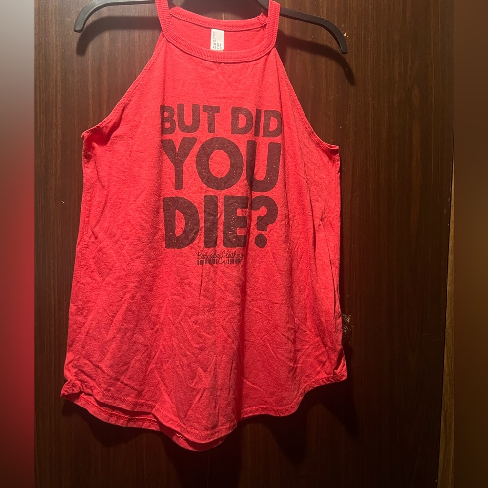 Barcode Clothing Co  Set Of Two  Racerback Tank Tops Large “But Did You Die”
